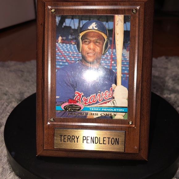 TERRY PENDLETON baseball card #BC2. ATLANTA BRAVES. Stadium Club Photo In Wood - Picture 5 of 5